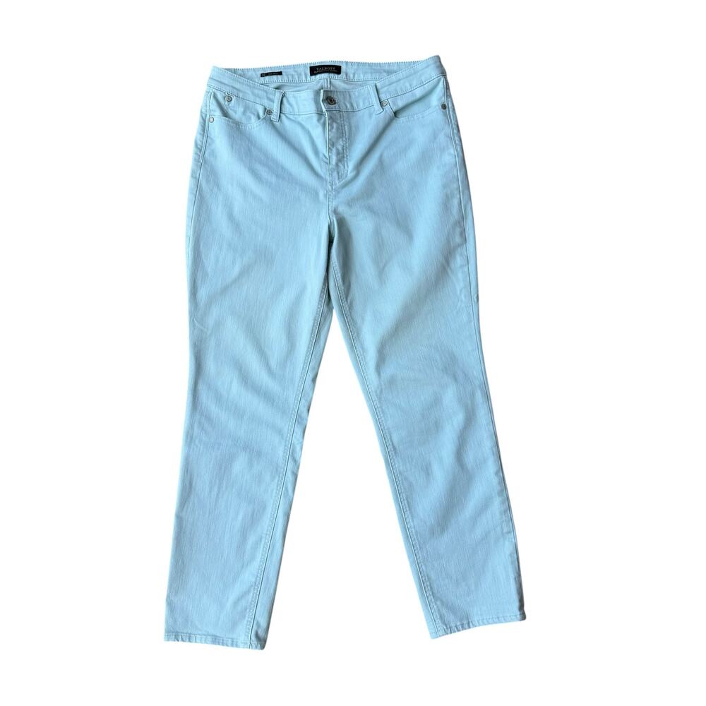 Talbots Flawless Five Pocket Slim Ankle Jeans Ice Blue Denim Women 14 35x28.5